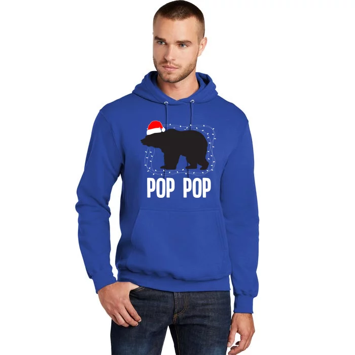 Pop Pop Santa Hat Christmas Bear Matching Family Gift Tall Hoodie