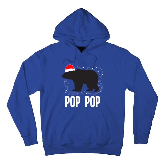 Pop Pop Santa Hat Christmas Bear Matching Family Gift Tall Hoodie