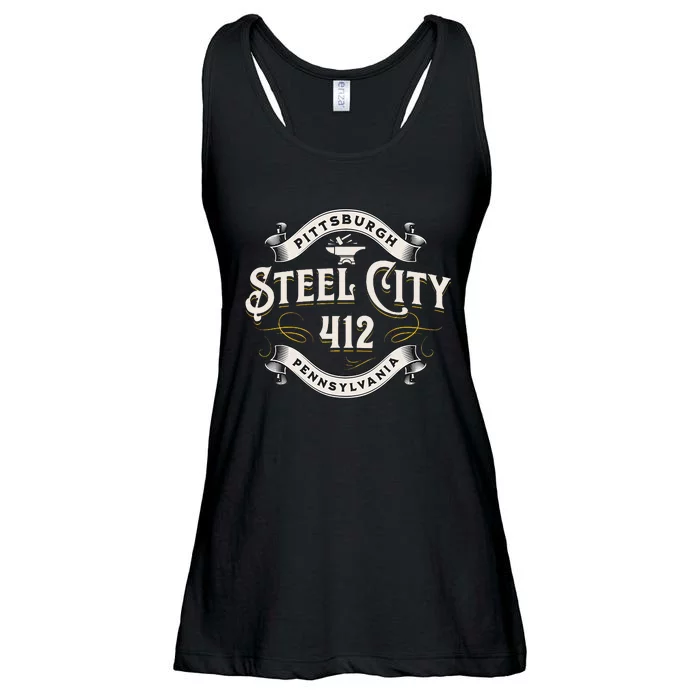 Pittsburgh Pennsylvania Steel City 412 Home Vintage Ladies Essential Flowy Tank