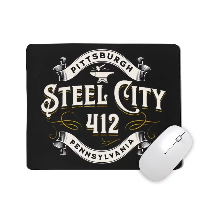 Pittsburgh Pennsylvania Steel City 412 Home Vintage Mousepad