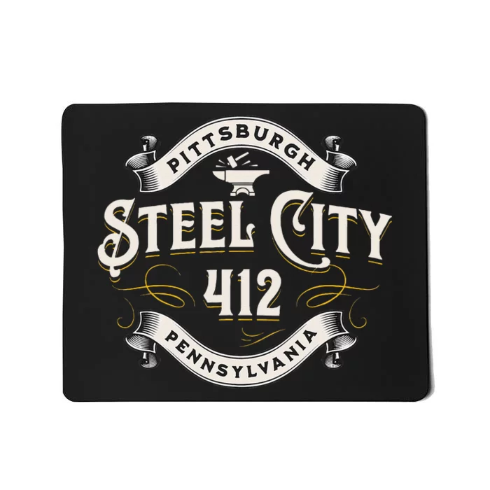 Pittsburgh Pennsylvania Steel City 412 Home Vintage Mousepad