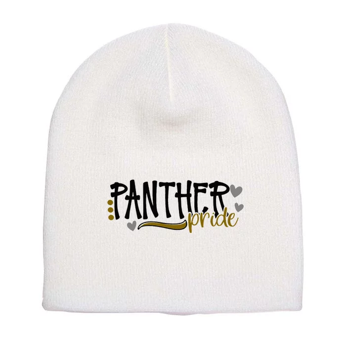 Panther Pride School Sports Fan Team Spirit Short Acrylic Beanie