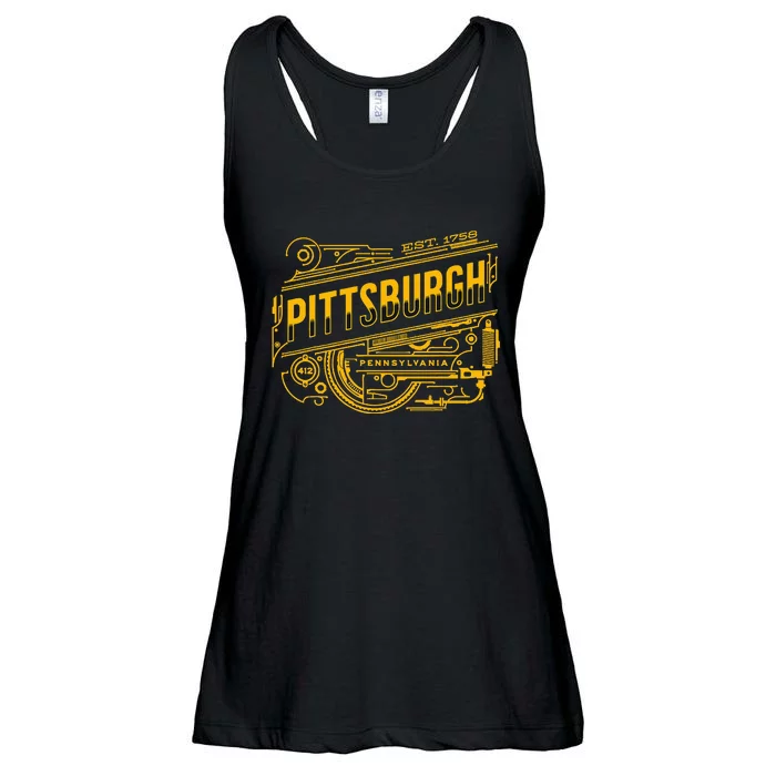 Pittsburgh Pennsylvania Steel City 412 Home Vintage Ladies Essential Flowy Tank