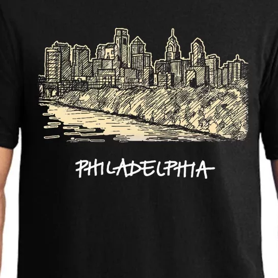 Philadelphia Pennsylvania Skyline Panorama Pajama Set