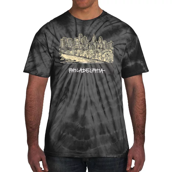 Philadelphia Pennsylvania Skyline Panorama Tie-Dye T-Shirt