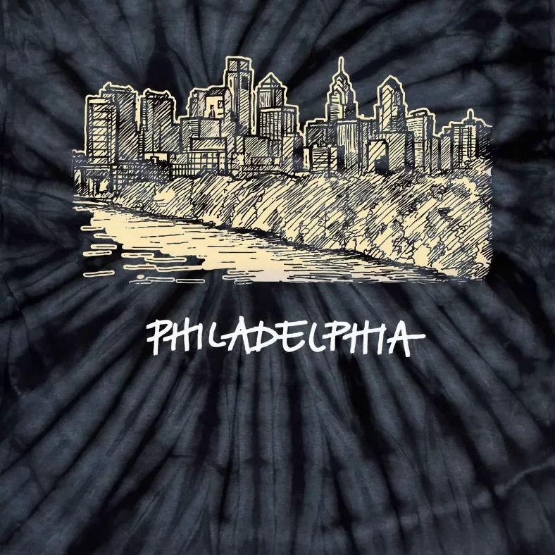 Philadelphia Pennsylvania Skyline Panorama Tie-Dye T-Shirt