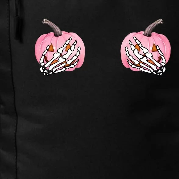 Pink Pumpkin Skeleton Breast Cancer Daily Commute Backpack