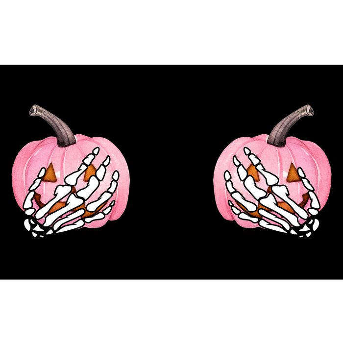 Pink Pumpkin Skeleton Breast Cancer Bumper Sticker