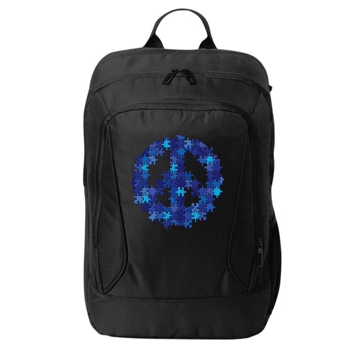 Puzzle Peace Sign Autism Spectrum Asperger Awareness City Backpack