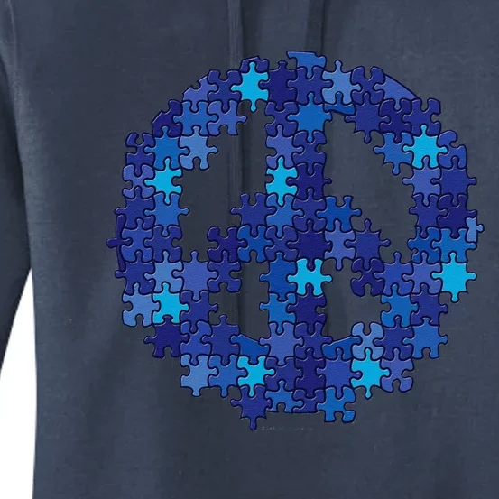 Puzzle Peace Sign Autism Spectrum Asperger Awareness Women's Pullover Hoodie