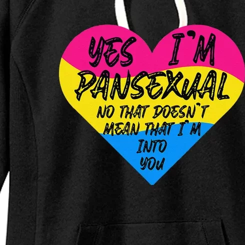 Pan Pansexual Saying Heart Pride Flag LGBTQ Funny LGBT Gift Women's Fleece Hoodie