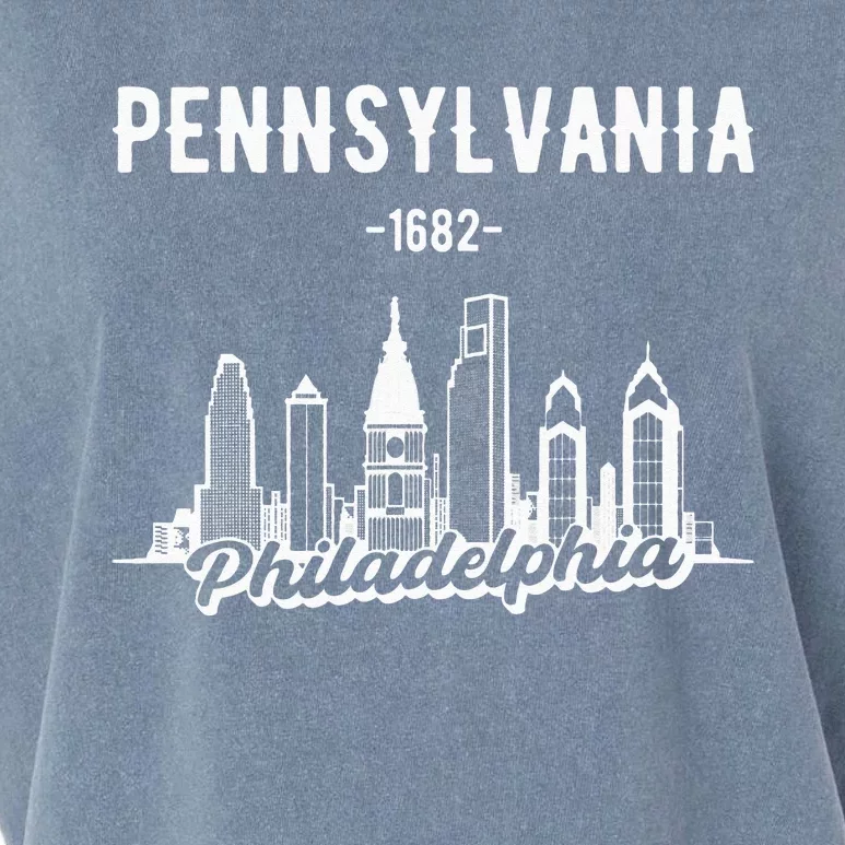 Philadelphia Pennsylvania Skyline Garment-Dyed Women's Muscle Tee