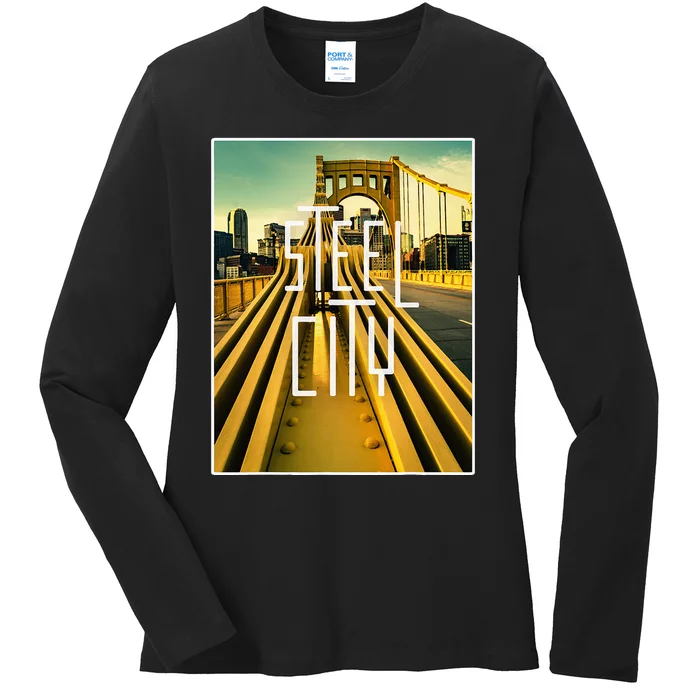 Pittsburgh Pennsylvania Steel City Skyline Photography 412 Ladies Long Sleeve Shirt