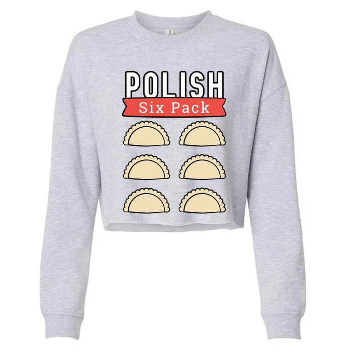 Polish Pierogi Six Pack Funny Abs Gym Design Gift Cropped Pullover Crew