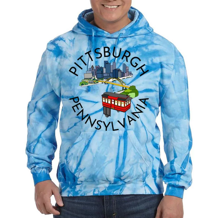 Pittsburgh Pennsylvania Steel City Skyline Bridge 412 Tie Dye Hoodie