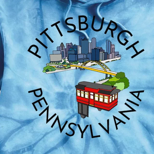 Pittsburgh Pennsylvania Steel City Skyline Bridge 412 Tie Dye Hoodie