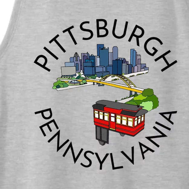 Pittsburgh Pennsylvania Steel City Skyline Bridge 412 Ladies Tri-Blend Wicking Tank