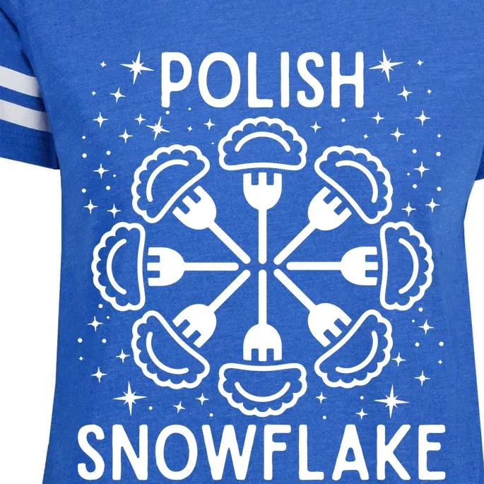 Polish Pierogi Snowflake Enza Ladies Jersey Football T-Shirt