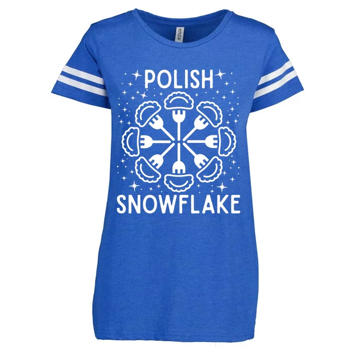 Polish Pierogi Snowflake Enza Ladies Jersey Football T-Shirt