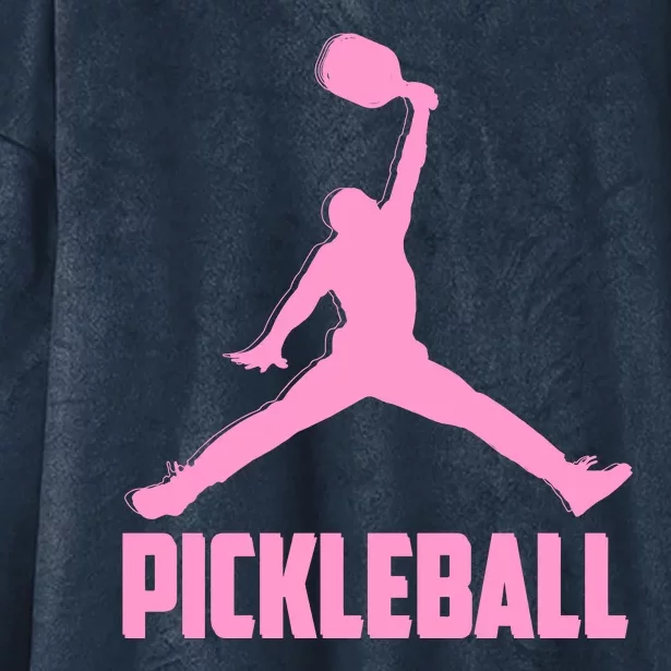 Pink Pickleball Sports Logo Hooded Wearable Blanket