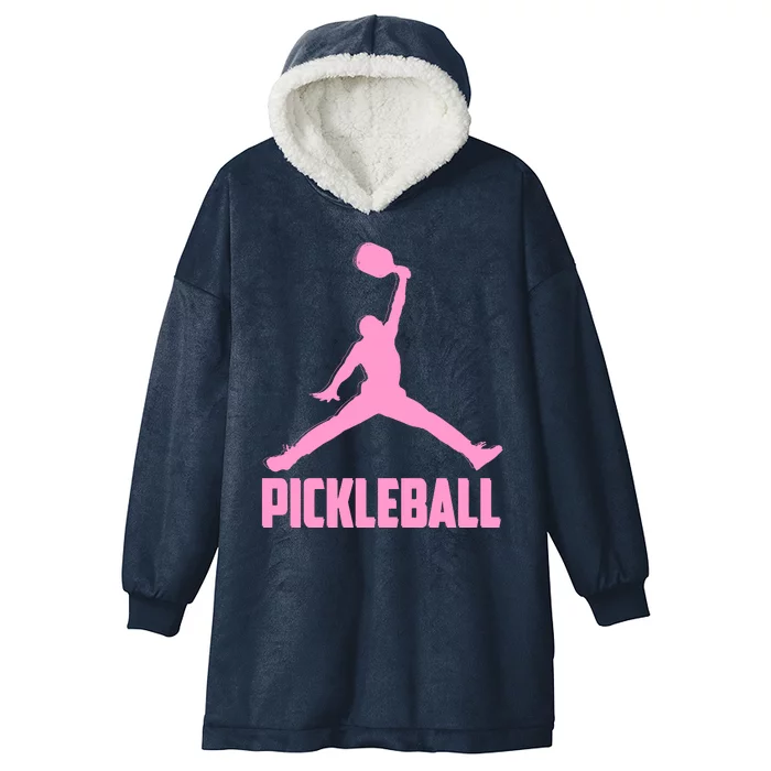 Pink Pickleball Sports Logo Hooded Wearable Blanket