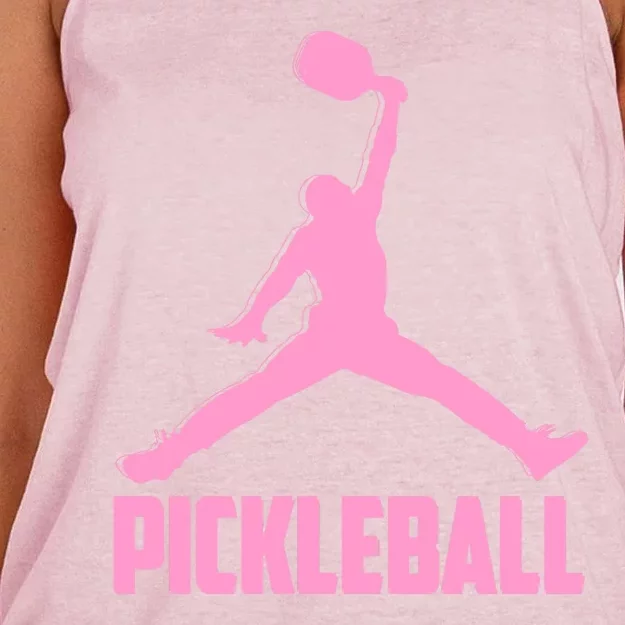 Pink Pickleball Sports Logo Women's Knotted Racerback Tank