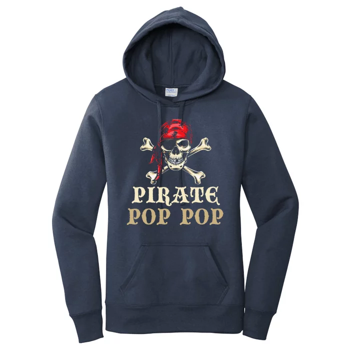 Pirate PopPop Skull Costume Halloween Funny PopPop Women's Pullover Hoodie