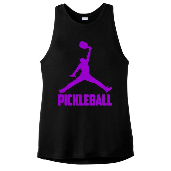 Purple Pickleball Sports Logo Ladies Tri-Blend Wicking Tank