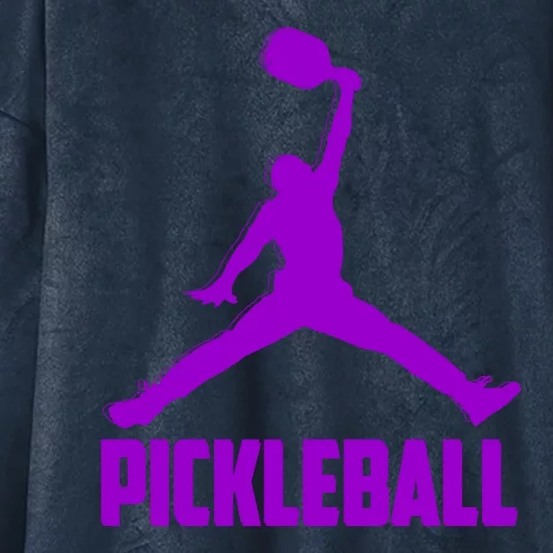 Purple Pickleball Sports Logo Hooded Wearable Blanket