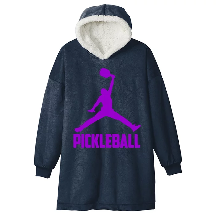 Purple Pickleball Sports Logo Hooded Wearable Blanket