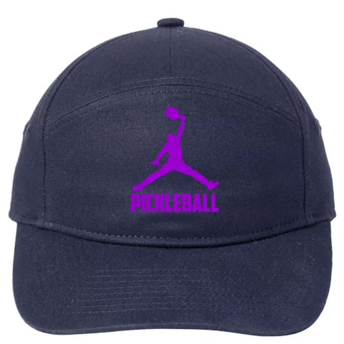 Purple Pickleball Sports Logo 7-Panel Snapback Hat