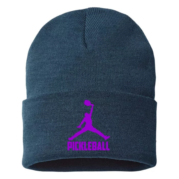 Purple Pickleball Sports Logo Sustainable Knit Beanie