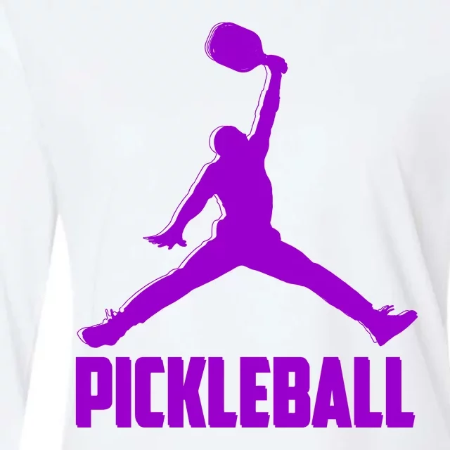 Purple Pickleball Sports Logo Womens Cotton Relaxed Long Sleeve T-Shirt