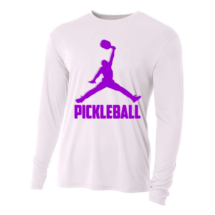 Purple Pickleball Sports Logo Cooling Performance Long Sleeve Crew