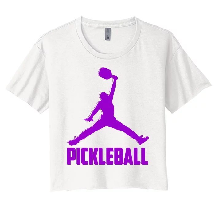 Purple Pickleball Sports Logo Women's Crop Top Tee