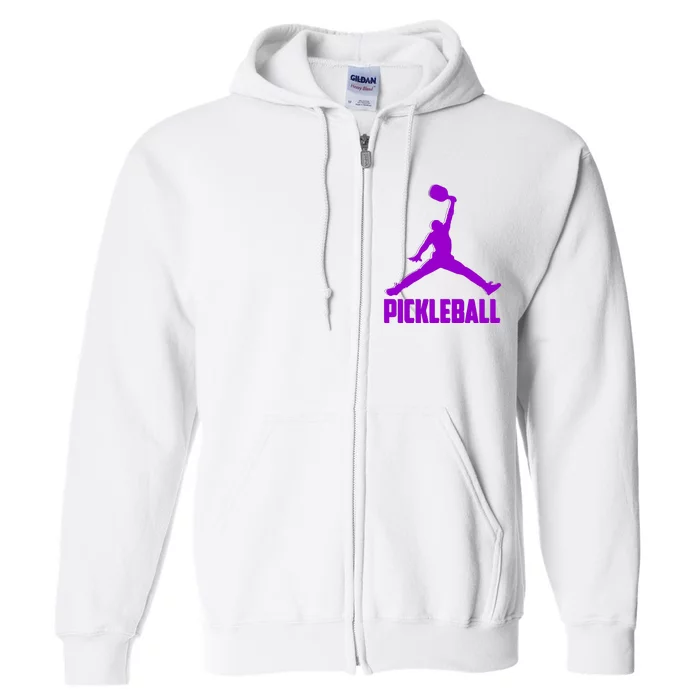 Purple Pickleball Sports Logo Full Zip Hoodie