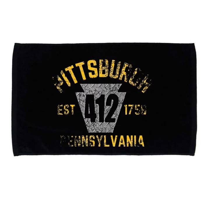 Pittsburgh Pennsylvania Sl City 412 Established Vintage Microfiber Hand Towel