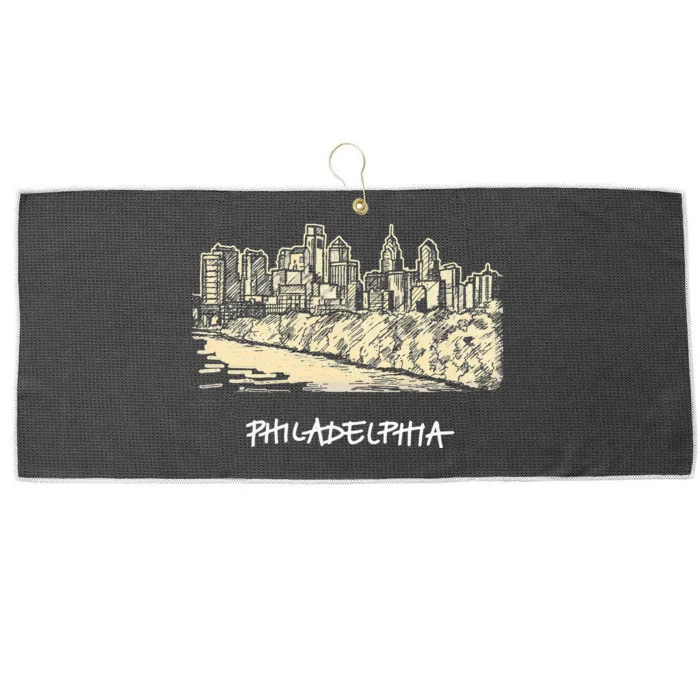 Philadelphia Pennsylvania Skyline Panorama Large Microfiber Waffle Golf Towel