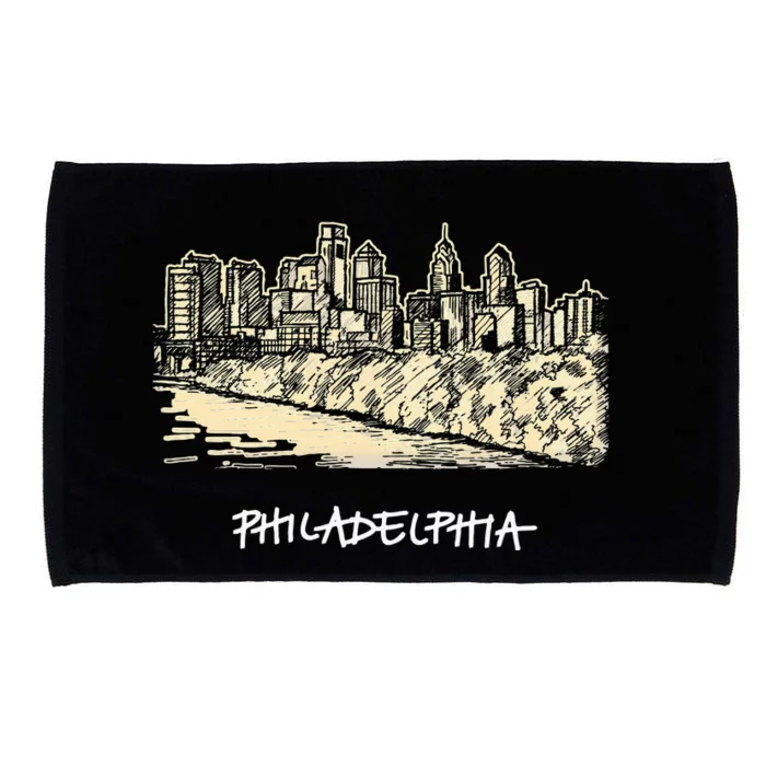 Philadelphia Pennsylvania Skyline Panorama Microfiber Hand Towel