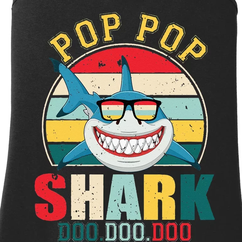 Pop Pop Shark Father's Day For Pop Pop Ladies Essential Tank