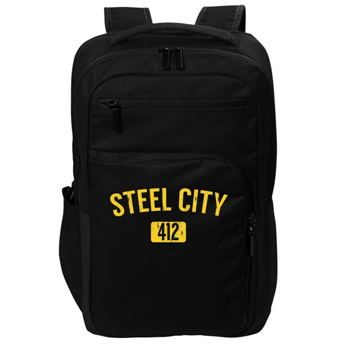 Pittsburgh Pennsylvania Steel City Black And Gold Impact Tech Backpack