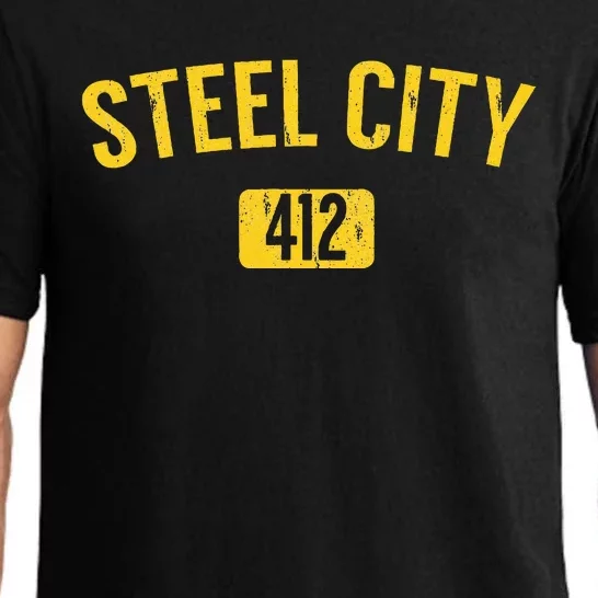 Pittsburgh Pennsylvania Steel City Black And Gold Pajama Set