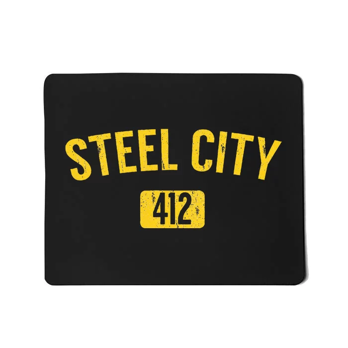 Pittsburgh Pennsylvania Steel City Black And Gold Mousepad