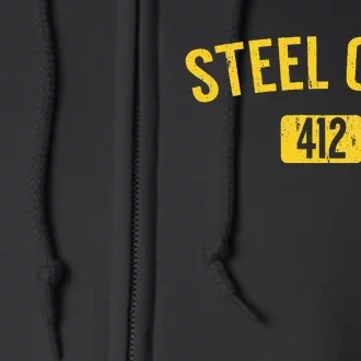 Pittsburgh Pennsylvania Steel City Black And Gold Full Zip Hoodie