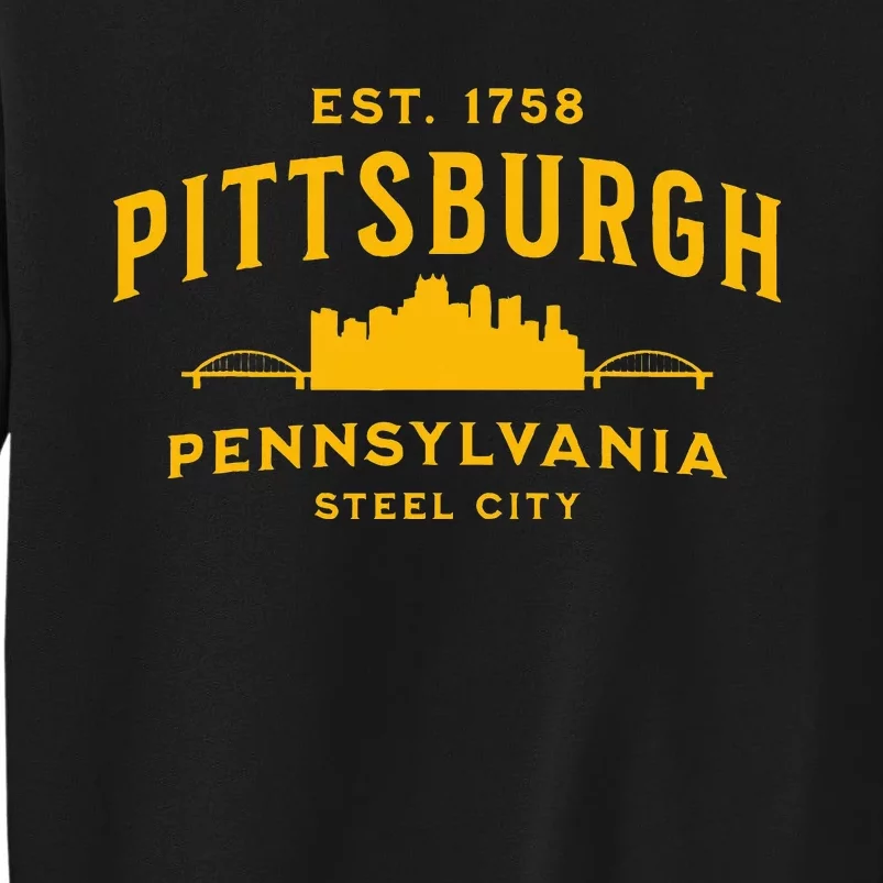 Pittsburgh Pennsylvania Steel City Skyline Bridges Home 412 Tall Sweatshirt