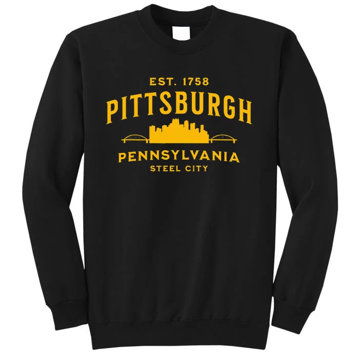 Pittsburgh Pennsylvania Steel City Skyline Bridges Home 412 Tall Sweatshirt