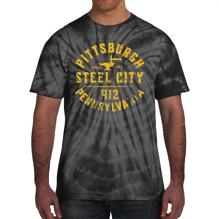 Pittsburgh Pennsylvania Steel City Home 412 Vintage Tie-Dye T-Shirt