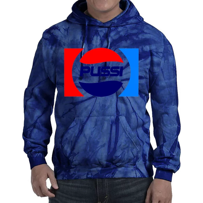 Pussi Parody Spoof Logo Offensive Tie Dye Hoodie