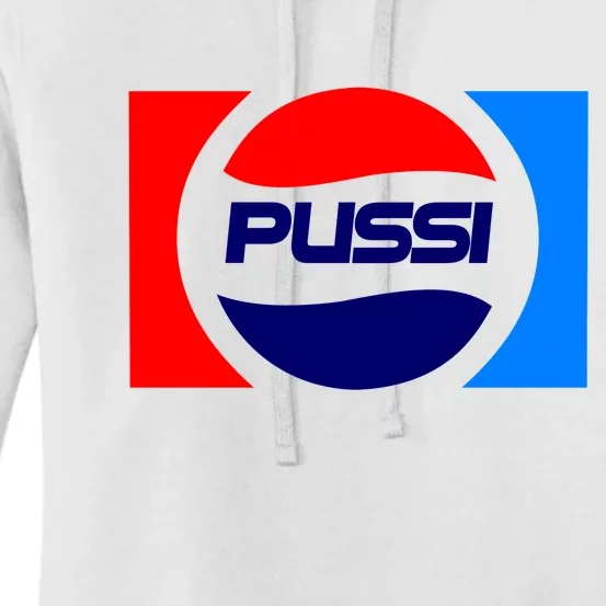 Pussi Parody Spoof Logo Offensive Women's Pullover Hoodie