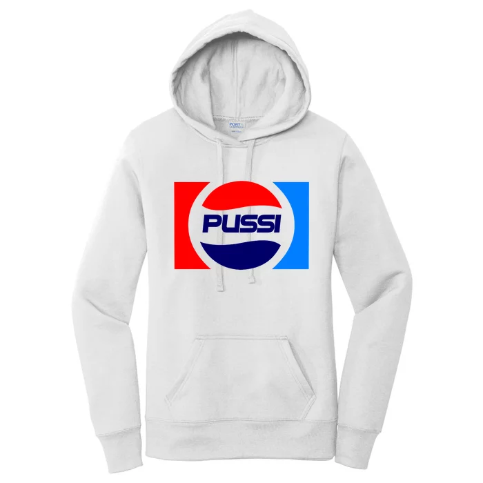 Pussi Parody Spoof Logo Offensive Women's Pullover Hoodie